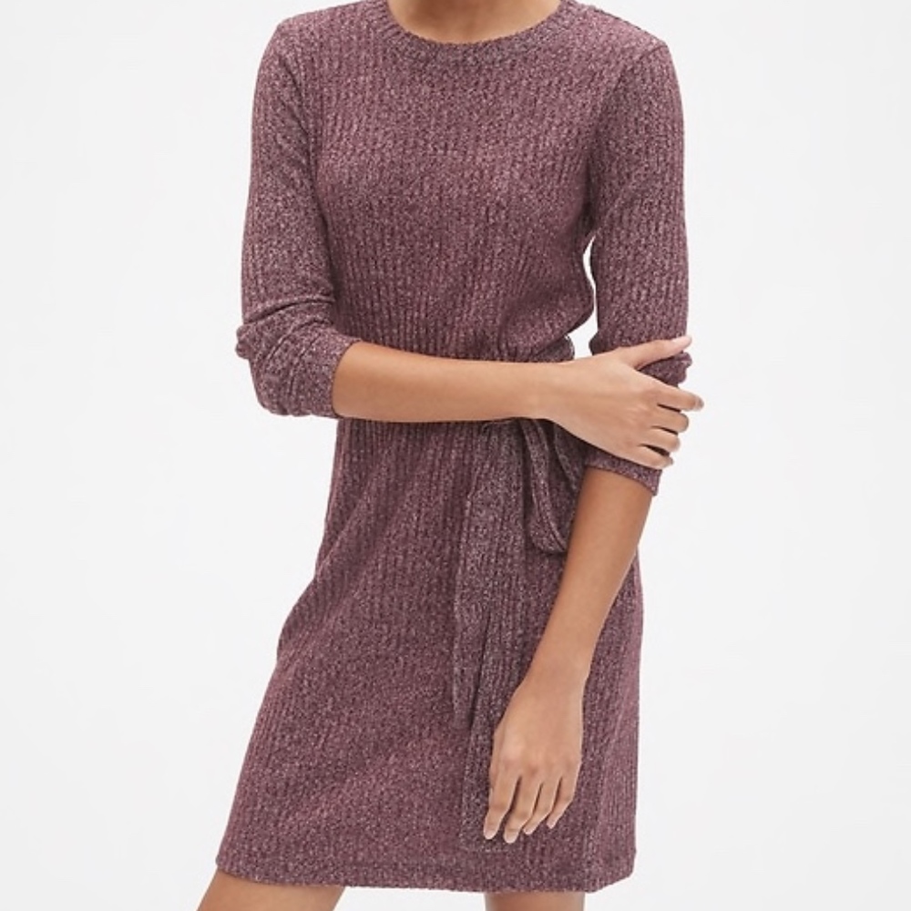 BRAND NEW burgundy sweater dress with tie
